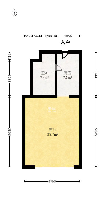 潇湘名城(新里程潇湘名城)  1室1厅1卫   39.80万