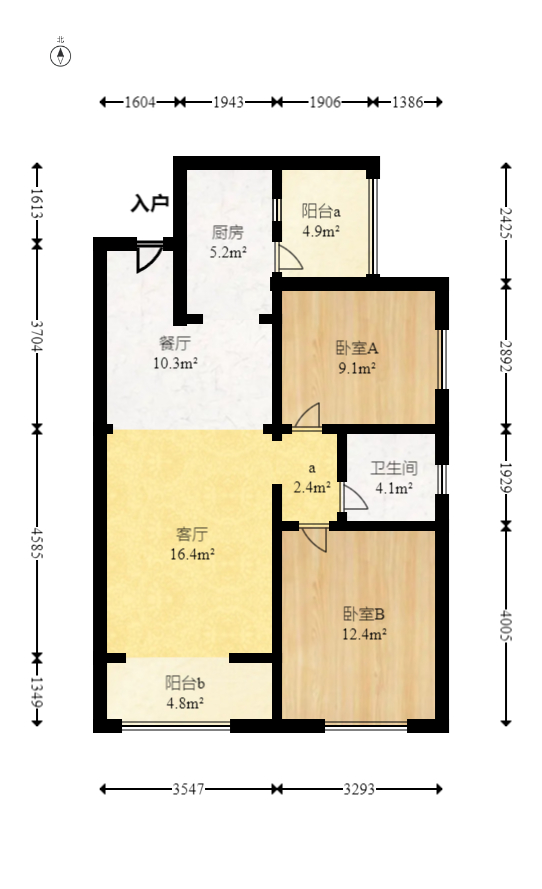 创世纪广场  2室2厅1卫   62.00万室内图1