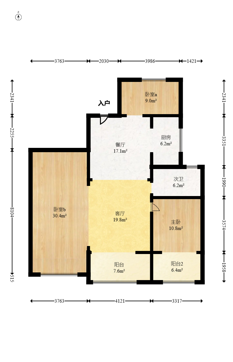 建发央著  4室2厅2卫   188.00万室内图1