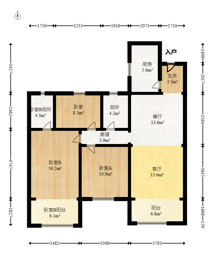 保利天汇  3室2厅1卫   165.00万室内图1