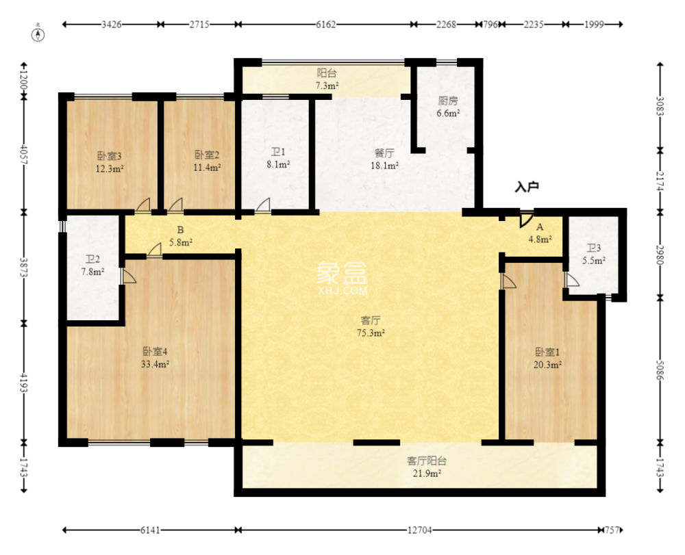 中建钰和城  4室2厅3卫   328.00万