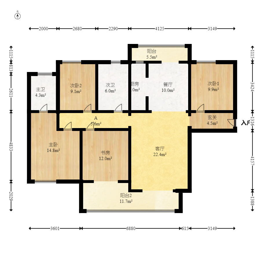 嘉宇北部湾BC区 4室2厅2卫 72.0万 嘉宇北部湾BC区 4室2厅2卫 72.0万户型图