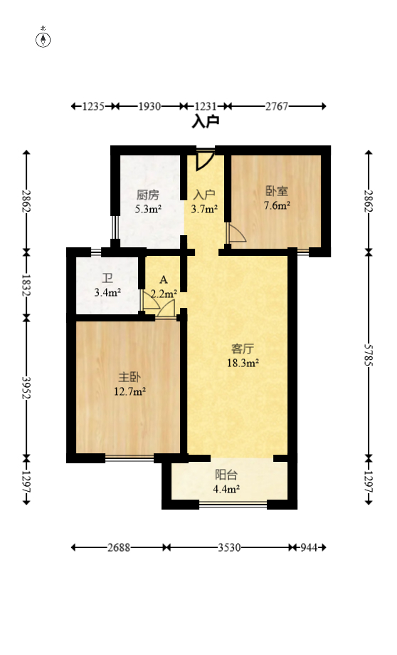 荣盛花语城 2室2厅1卫 50.9万 荣盛花语城 2室2厅1卫 50.9万户型图