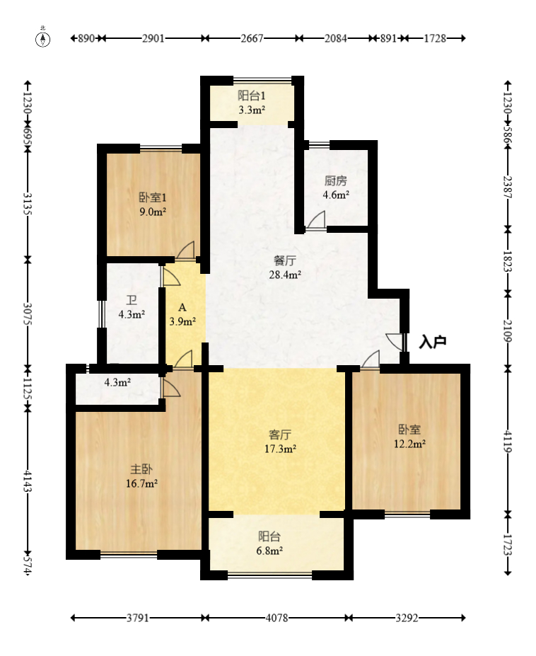 荣盛城  4室2厅2卫    83.0万 荣盛城  4室2厅2卫    83.0万户型图