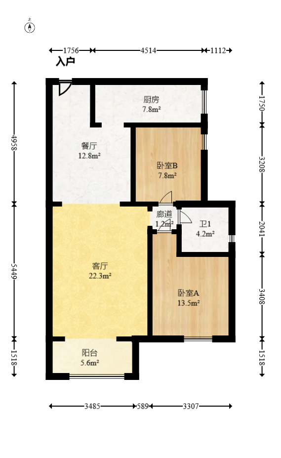 江山帝景哈佛 2室2厅1卫 74.0万 江山帝景哈佛 2室2厅1卫 74.0万户型图