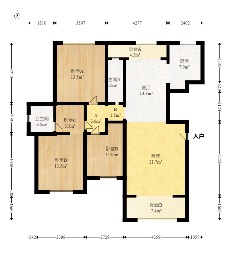 山水印象(愿景想山) 3室2厅2卫 96.0万 山水印象(愿景想山) 3室2厅2卫 96.0万户型图