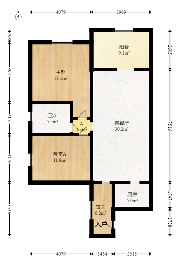 景秀江山  2室2厅1卫   120.00万室内图1
