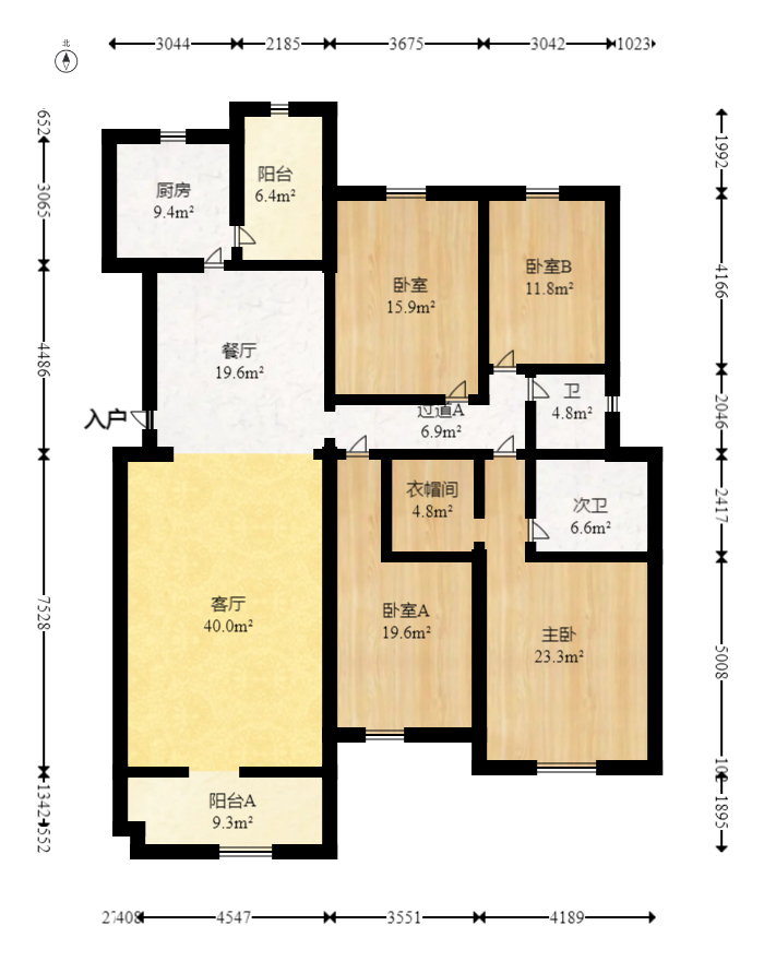 美林水郡  4室2厅2卫   152.00万室内图1