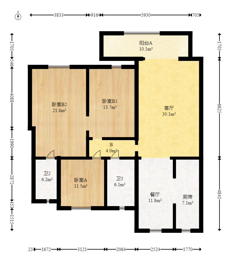世茂璀璨天城  3室2厅2卫    220.0万室内图1