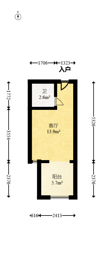 建安像素汇  1室1厅1卫   18.60万室内图1