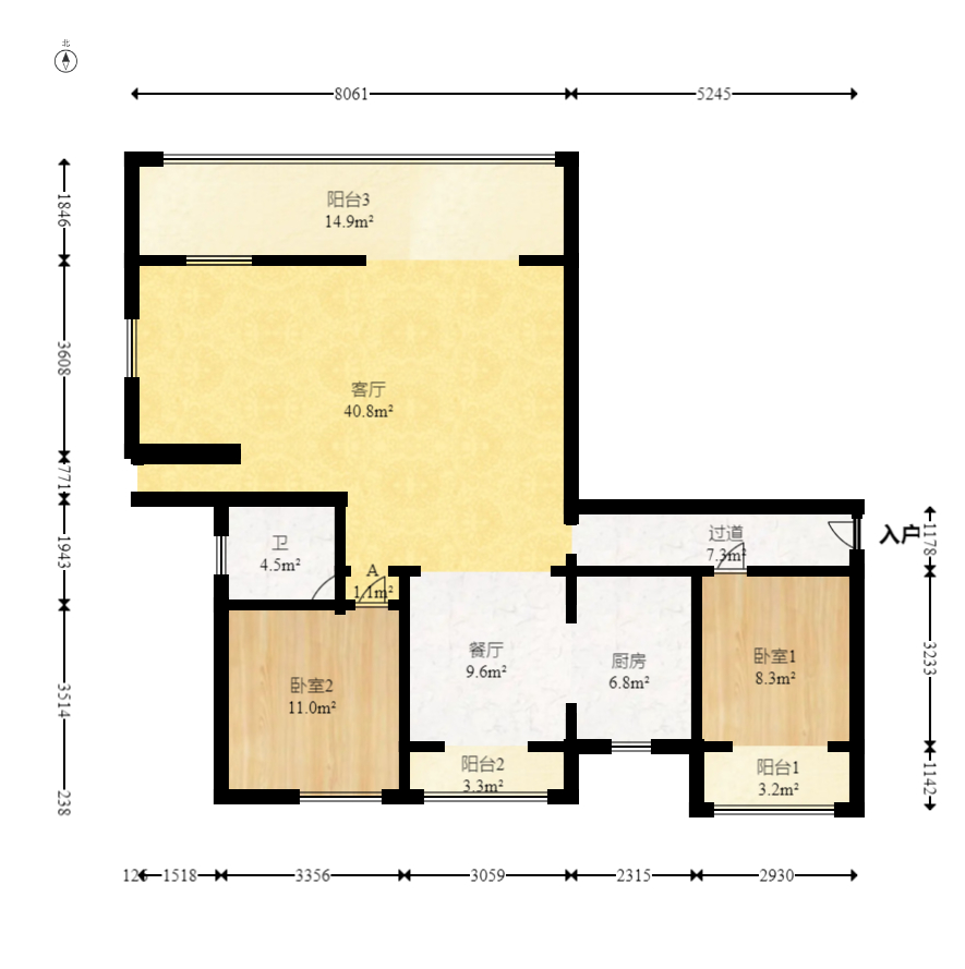 润和湘江天地C区 4室2厅2卫 152.0万 润和湘江天地C区 4室2厅2卫 152.0万户型图