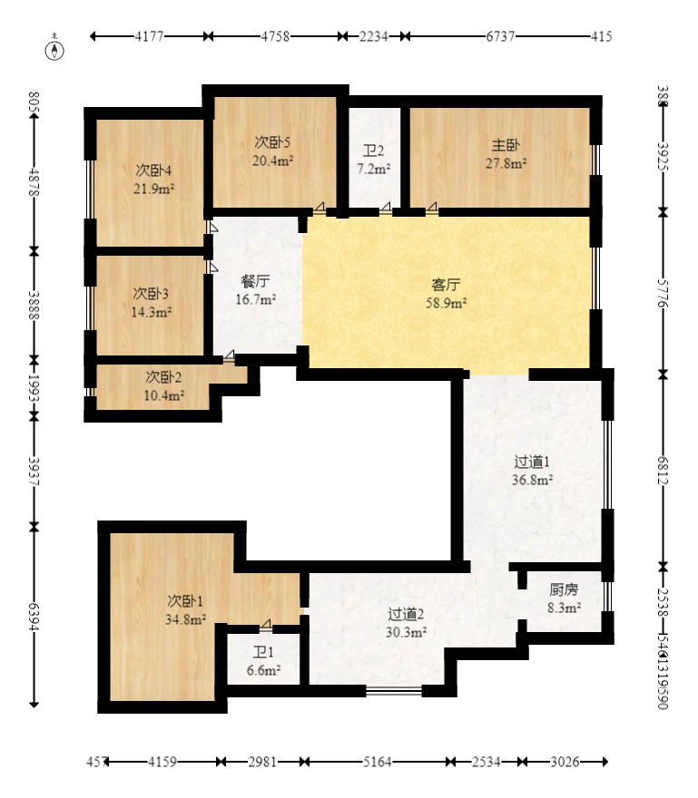 北辰定江洋  10室3厅5卫   2180.00万
