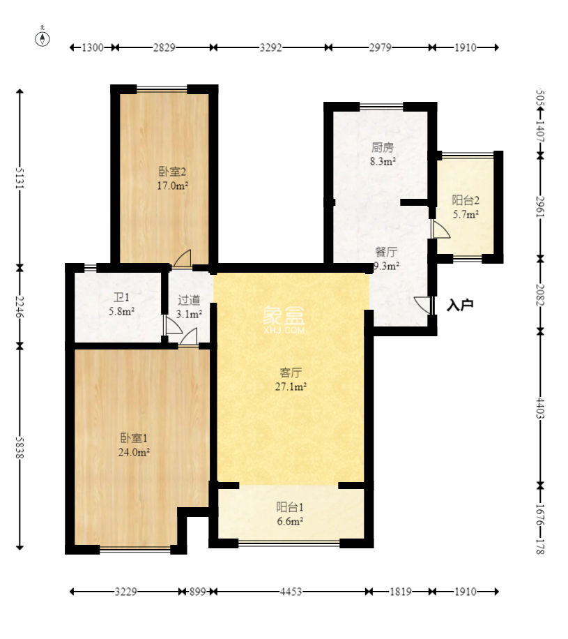 新城国际花都  3室2厅1卫   58.00万
