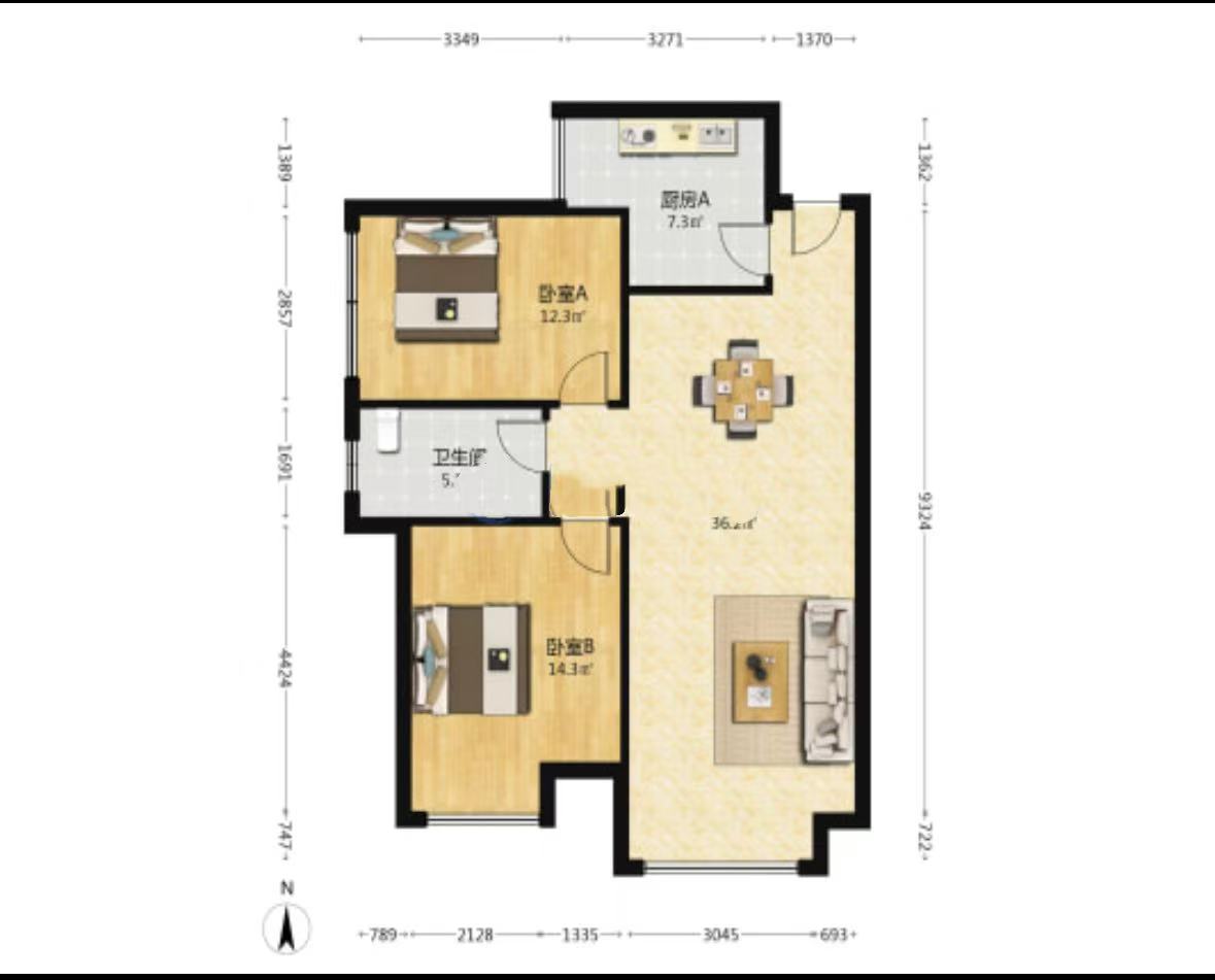 百盛嘉园(湾塘村) 2室2厅1卫 25.0万 百盛嘉园(湾塘村) 2室2厅1卫 25.0万室内图