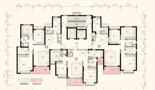 恒大御景天下城一期 3室2厅2卫 2600.0元/月 恒大御景天下城一期 3室2厅2卫 2600.0元/月户型图