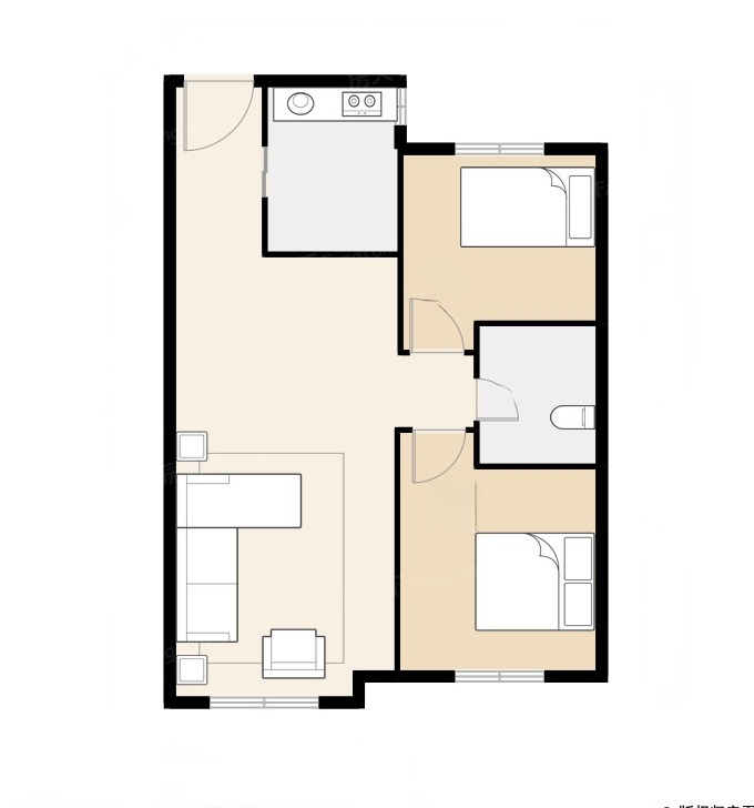 龙源华城 2室2厅1卫 1500.0元/月 龙源华城 2室2厅1卫 1500.0元/月户型图