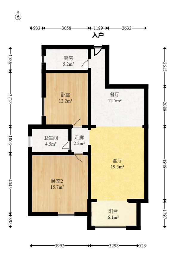 未来蜂巢 2室2厅1卫 39.8万 未来蜂巢 2室2厅1卫 39.8万户型图