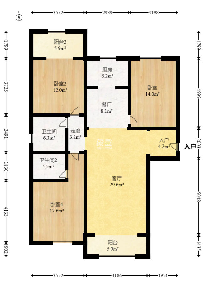 东方美地  4室2厅2卫    91.8万