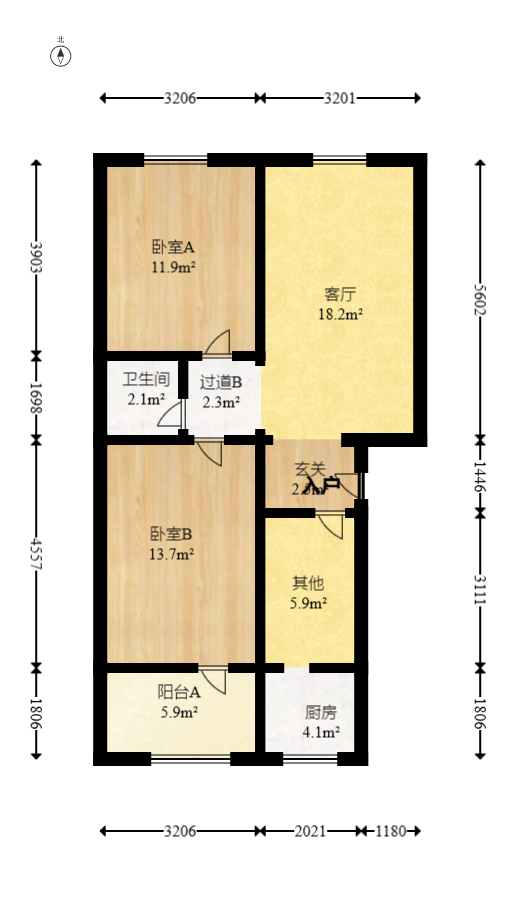 南湖公寓（万顺公寓）  2室2厅1卫   46.00万室内图1
