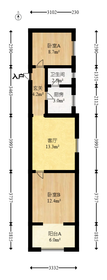 青山祠社区  2室1厅1卫   40.80万室内图1