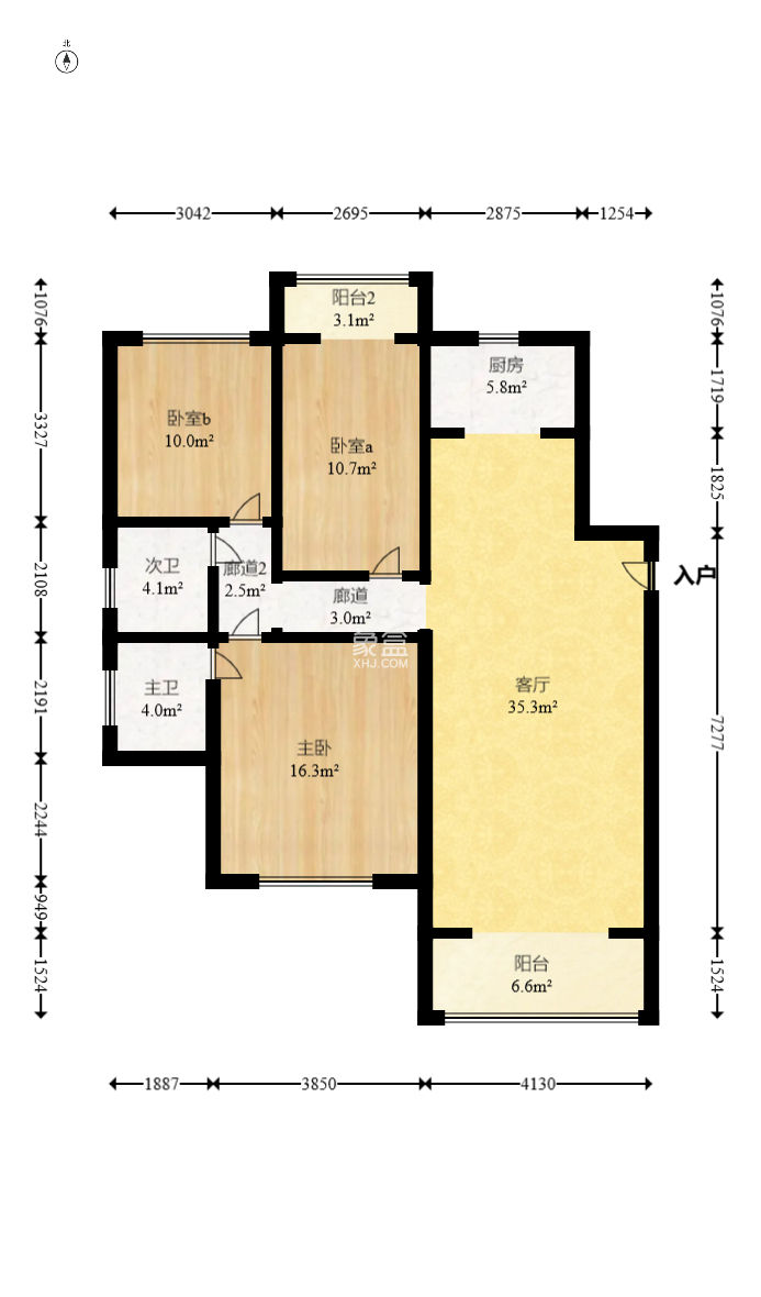 梦想新天地  3室2厅2卫   155.00万