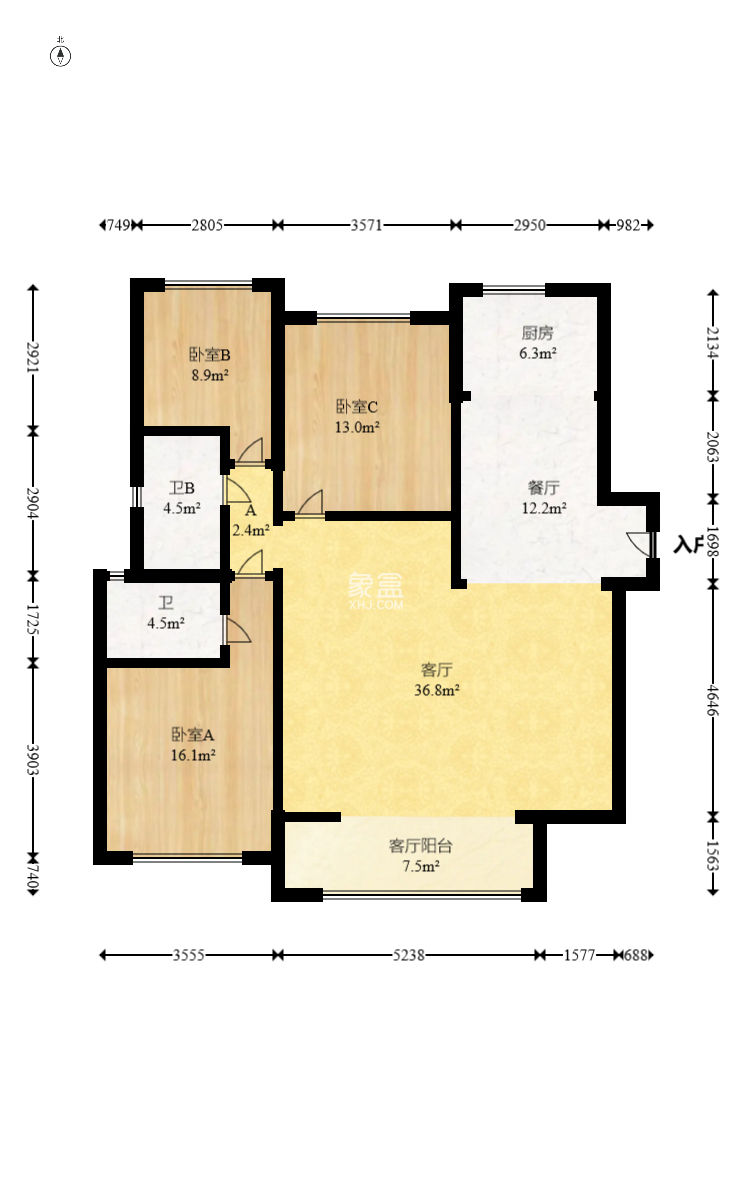 龙湖铂金中心（龙湖春江郦城）  3室2厅2卫   220.00万