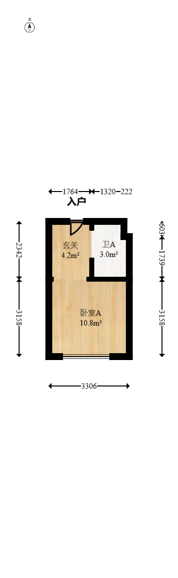龙湖铂金岛  1室1厅1卫   22.50万室内图1