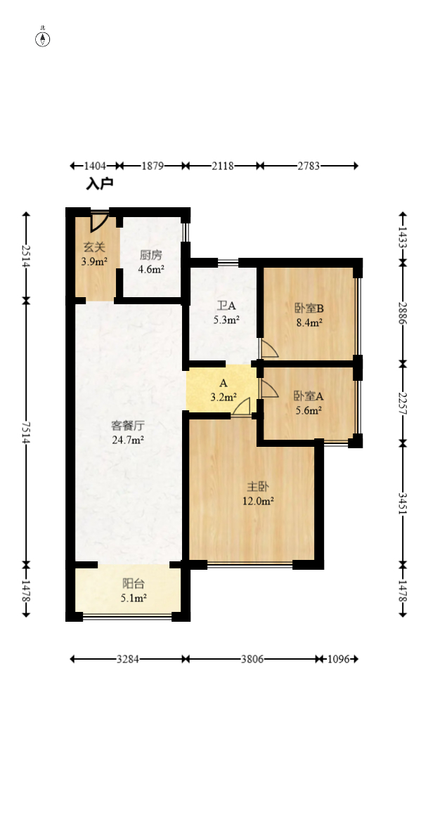 保利天禧D区  3室2厅1卫    167.99万室内图1
