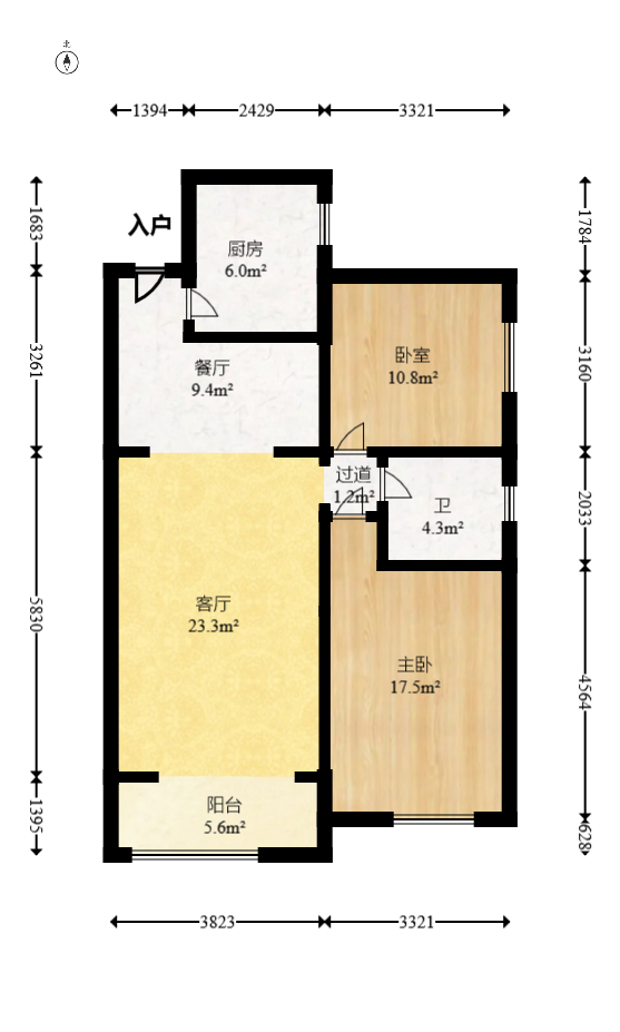 恒广国际景园一二区 2室2厅1卫 56.0万 恒广国际景园一二区 2室2厅1卫 56.0万户型图