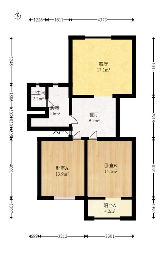 省水院宿舍  3室1厅1卫    68.0万 省水院宿舍  3室1厅1卫    68.0万户型图