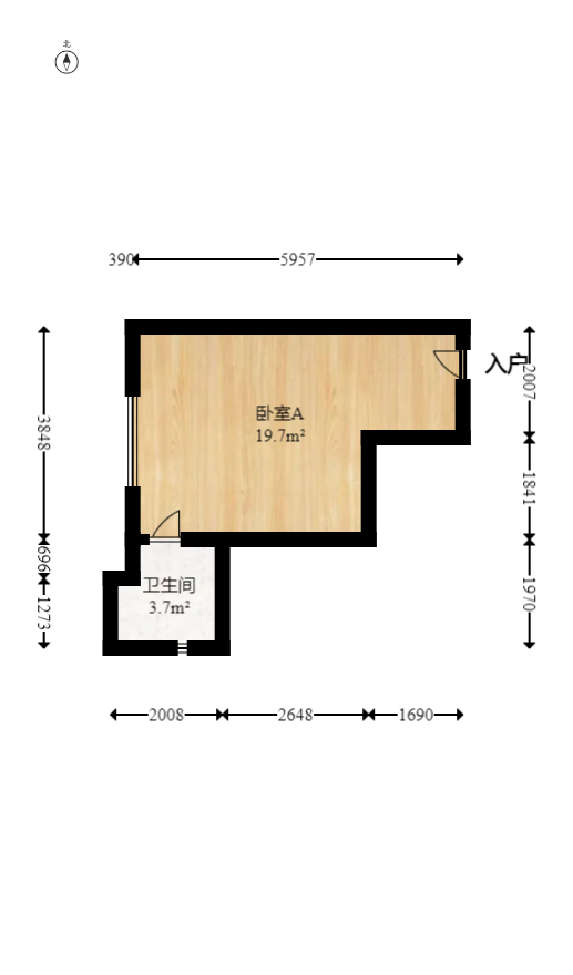 三重星都心  1室1厅1卫    34.0万 三重星都心  1室1厅1卫    34.0万户型图