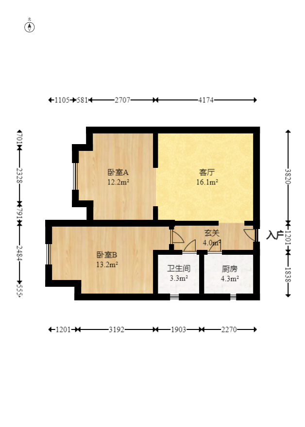 三重星都心  2室1厅1卫   72.00万室内图1