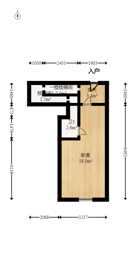 龙湖湘江星座（祺鑫星座公寓）  1室1厅1卫   35.80万室内图1
