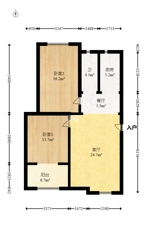 长城雅苑  2室2厅1卫   88.00万