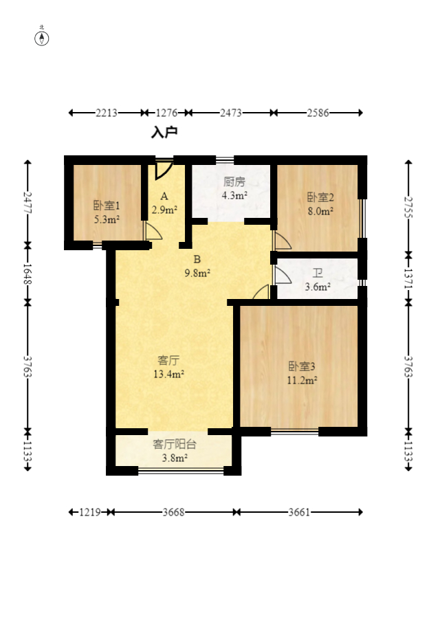 上峰苑(兰亭玥岛)  3室2厅1卫    58.0万 上峰苑(兰亭玥岛)  3室2厅1卫    58.0万户型图