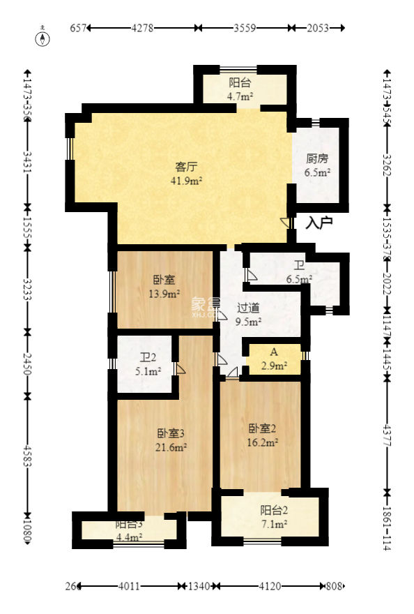 长房西郡  5室2厅2卫   130.00万