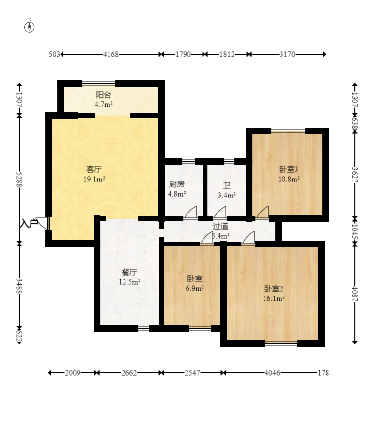 华龙家园(和泰家园) 3室2厅1卫 63.8万 华龙家园(和泰家园) 3室2厅1卫 63.8万户型图