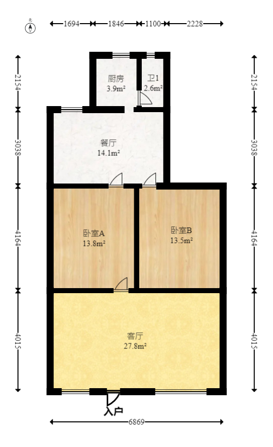 湖南省勘察设计院家属楼（省地矿局宿舍）  4室1厅1卫   66.00万室内图1