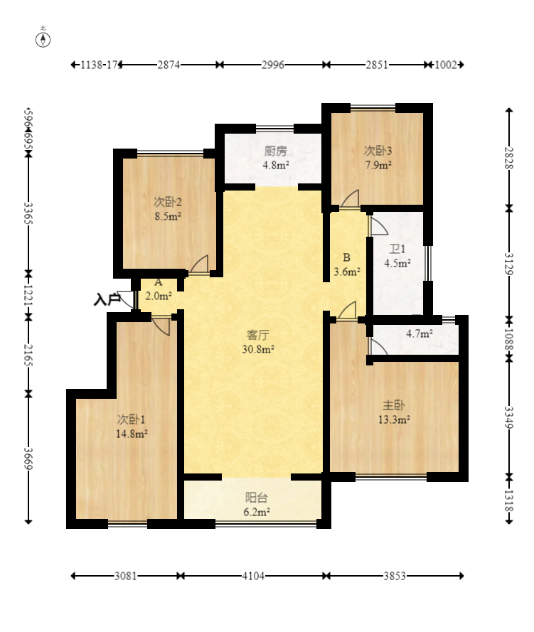新城悦隽  4室2厅2卫    130.0万 新城悦隽  4室2厅2卫    130.0万户型图