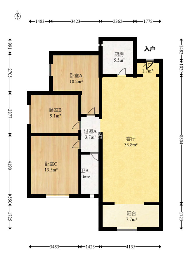 中建嘉和城  3室2厅1卫   98.00万