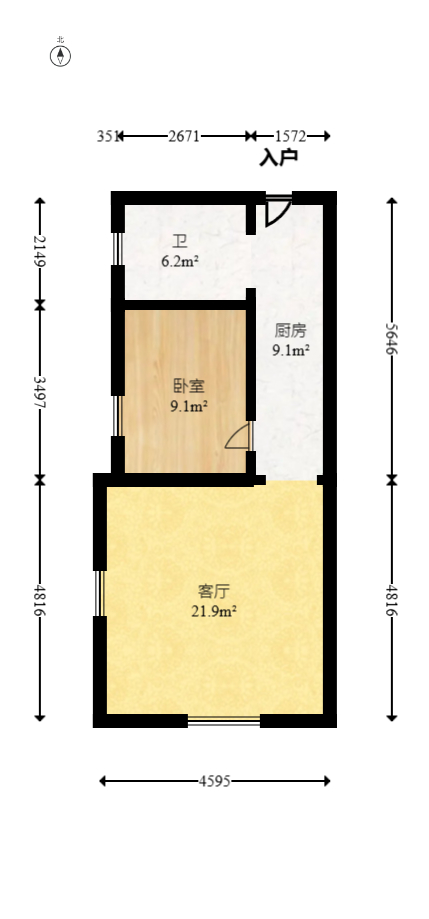 中建嘉和城  1室1厅1卫   58.00万室内图1