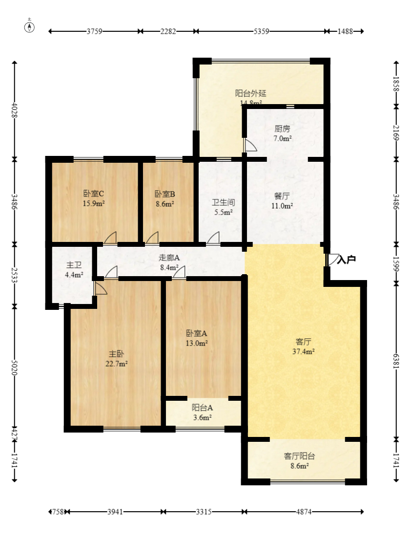 银桂苑 4室2厅1卫 127.7万 银桂苑 4室2厅1卫 127.7万户型图