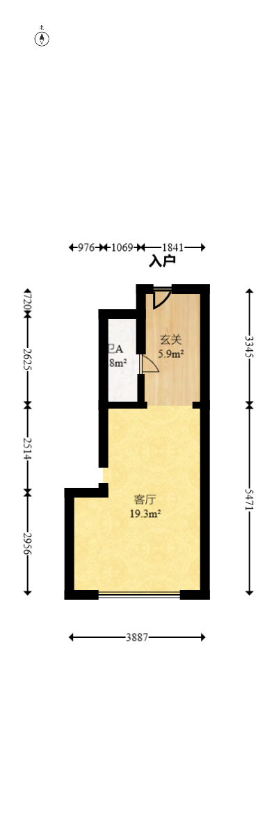 保利天禧EF区  2室2厅1卫   60.00万室内图1