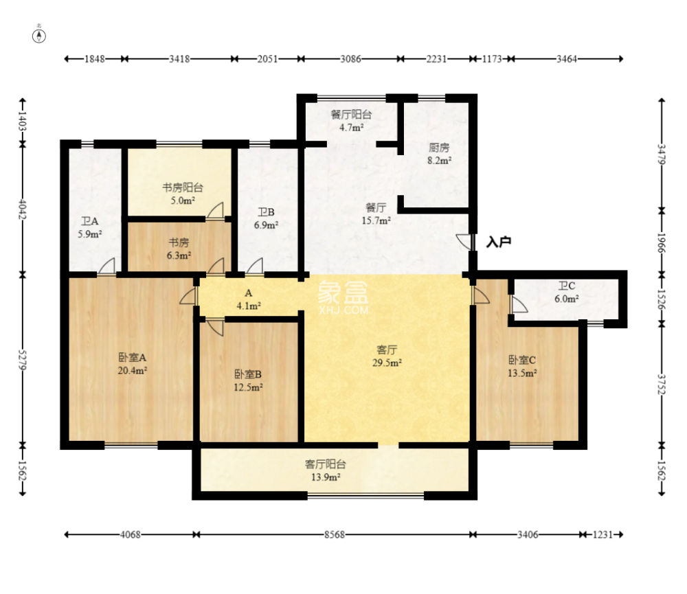 轨道中建麓江府  4室2厅2卫   290.00万