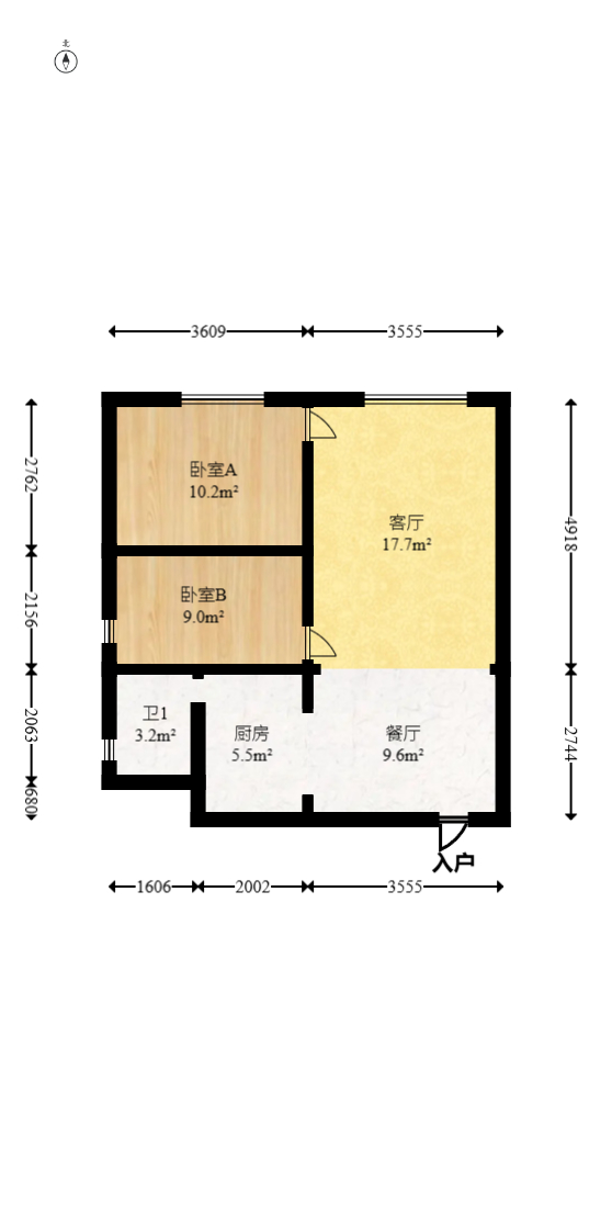 叠彩兰亭  2室1厅1卫   65.00万室内图1