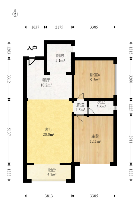 中冶中央公园  2室2厅1卫   89.80万室内图1