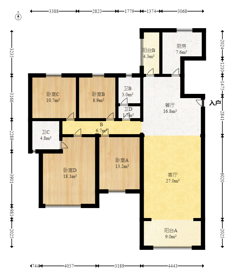 德润小区(丰升德润小区) 4室2厅2卫 168.0万 德润小区(丰升德润小区) 4室2厅2卫 168.0万户型图