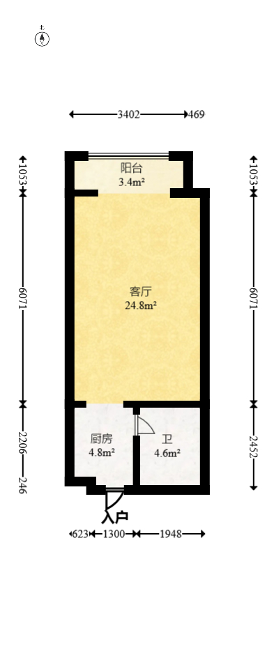 时代星城  1室1厅1卫   17.80万室内图1