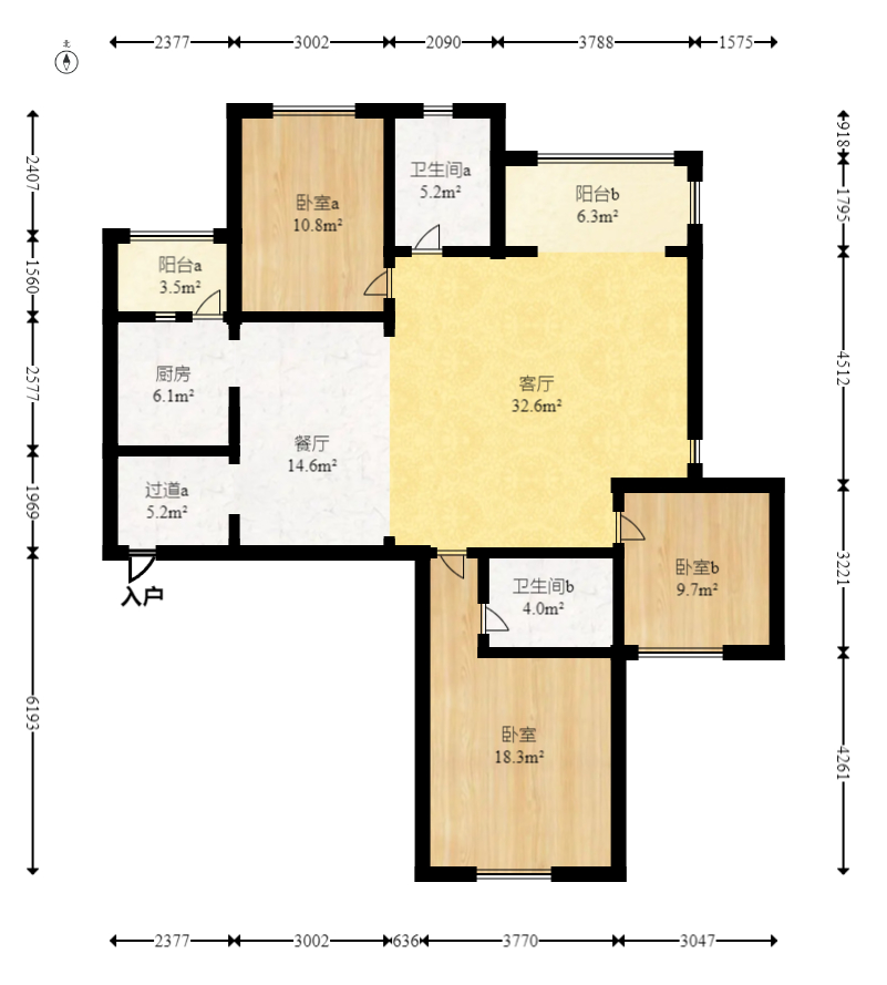 怡海星城 3室2厅2卫 49.8万 怡海星城 3室2厅2卫 49.8万户型图
