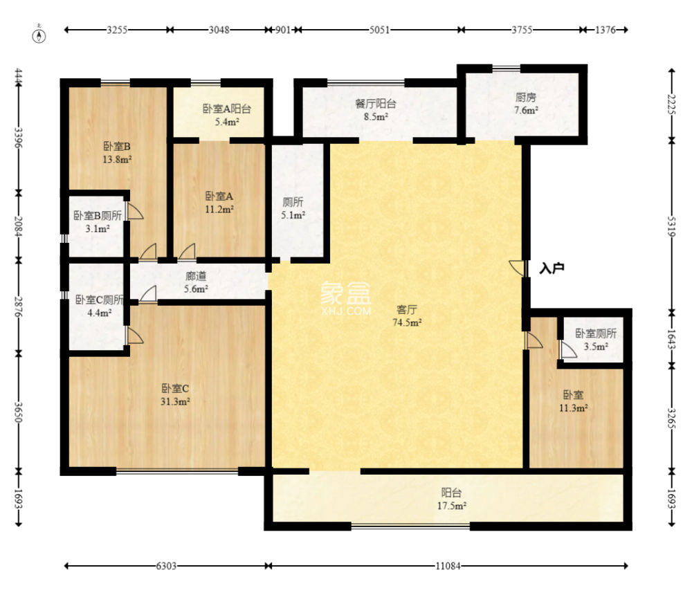 中建钰山湖  4室2厅3卫   400.00万